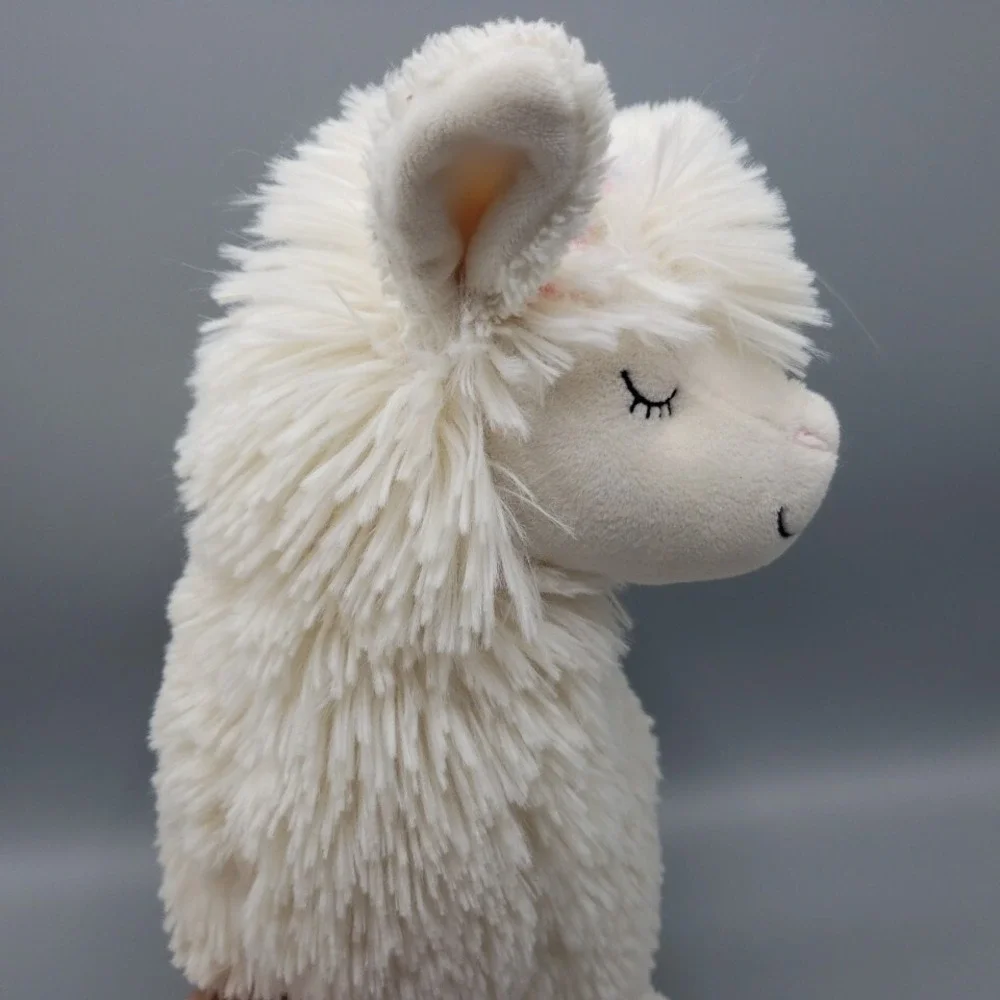 Llama Stuffed Animal Toy Anthropologie Plush Off White 14" Super Soft & Cozy - Picture 6 of 12